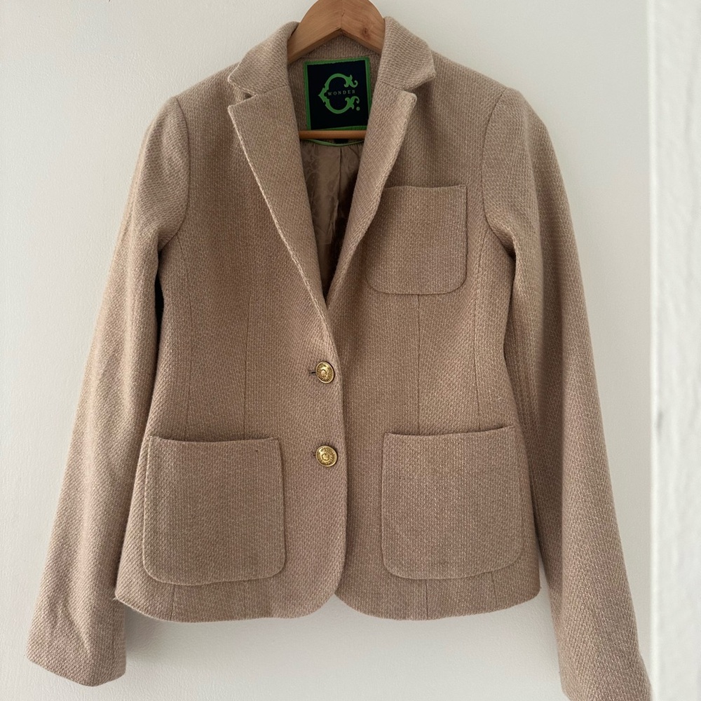 C. Wonder Tan Blazer Structured Suit Jacket